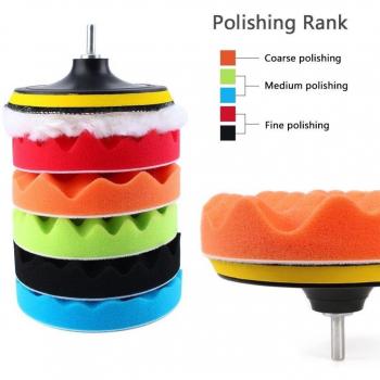 Kit Di 6 Spugne Lucidanti Con Adattatore Velcro Per Lucidatura Auto - Diametro 5 Pollici