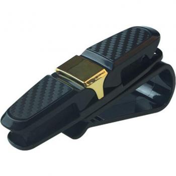 Portable Car Eyewear Holder with Ticket Clamp and Sun Visor Clip - ABS Sunglasses Case Auto Accessory