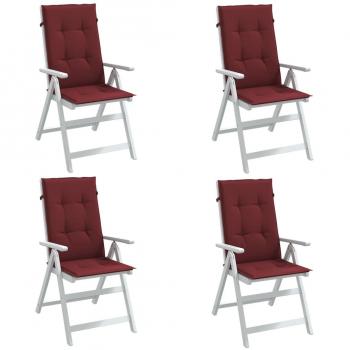 Hochlehner-Sitzauflagen 4er Set Melange Weinrot 120x50x4 cm