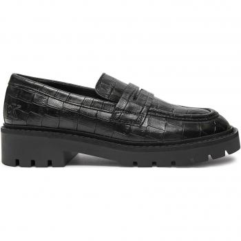 Mocasín de piel con plataforma Calvin Klein Jeans estampado cocodrilo negro