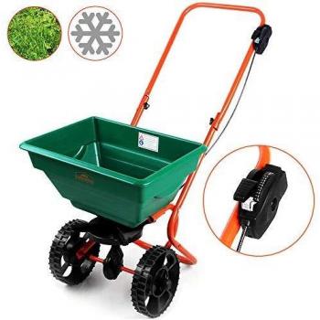 Deuba Épandeur 25L pour semence Engrais Sel et sable Avec roues Jardin gazon extérieur potager