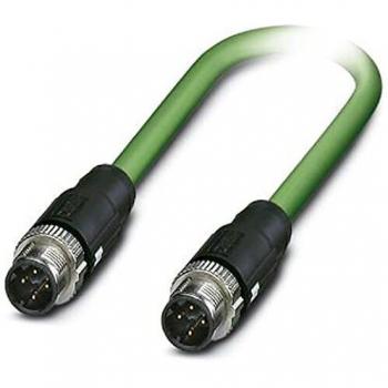 M12 Sensor-Actuator Cable 10m, Shielded Ethernet Cat5, 4-Pole, Green
