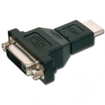 Digitus HDMI Adapter AK-330505-000-S, HDMI to DVI Adapter (1x HDMI plug - 1x DVI socket 29-pin), Black