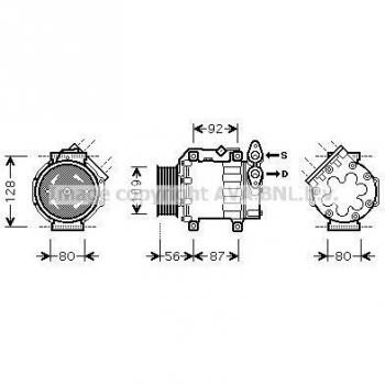 Compressore Aria Condizionata AVA VOAK188 R134a