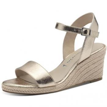 Tamaris Damen Wedge Sandalen Sweet Pea in Gold, Größe 37
