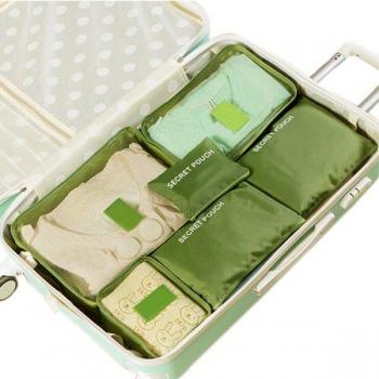 6-Piece Travel Packing Cubes Set - Mesh Storage Organizer for Luggage and Clothes