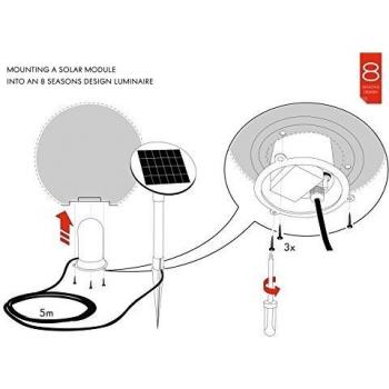 8 seasons design Shining Globe Solar-Kugel-Leuchte Ø 50cm, weiß, inkl. Solarmodul und LED-Leuchtmittel in warmweiß, Solarlampe für außen und innen