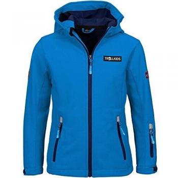 Trollkids Chaqueta Softshell para Niños Oslofjord, Color Azul Medio/Azul Marino Talla 14 años