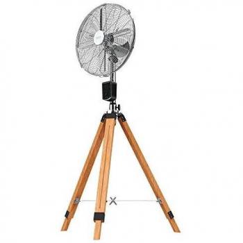 Cecotec Ventilador Trípode EnergySilence 1600 Woody Smart. 50W, 4 aspas de 16 Pulgadas, 40 cm diámetro, Motor de Cobre, 3 Velocidades, Altura Ajustable 130 cm, Oscilación hasta 80º, Mando a Distancia