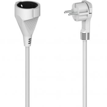 Prolunga Elettrica Hama 2 m con Spina Piatta e Protezione, Colore Bianco