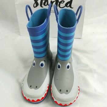 Shark Spring Rain Boots for Kids - Rubber Waterproof Shoes for Toddlers