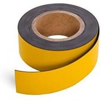 Etiquettes magnétiques coloris jaune sur rouleaux hauteur 40 mm longueur rouleau 10 m CERTEO