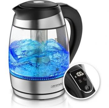 Arendo Glas-Wasserkocher mit Temperaturanzeige und Warmhaltefunktion