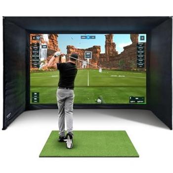 Golf Simulator Enclosure with Impact Screen - 4 x 2.5 x 1.5 m, Compatible with All Launch Monitors