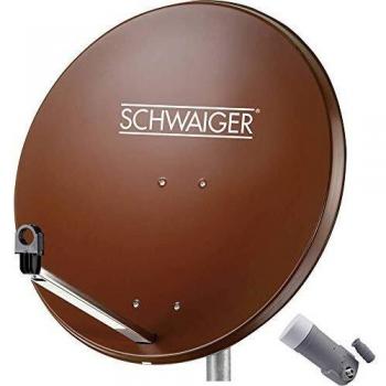 Schwaiger 80 cm Satellite Dish System without Receiver - Single LNB, Red