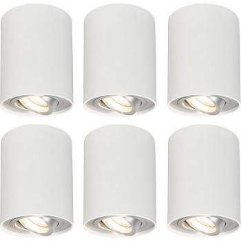 Set de 6 focos LED blancos orientables RONDOO 1 Up