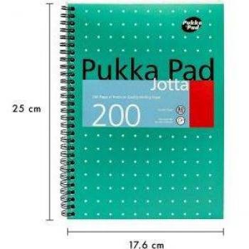 Pukka Metallic Jotta B5 80gsm Green Wirebound Notebook 200 Pages Card Cover Pack of 3 Ref 8520-MET