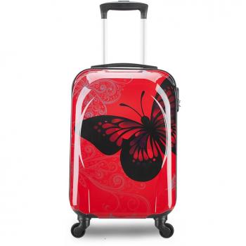 Trolley equipaje de mano ABS+PC 4 ruedas rigida mariposa rojo permitido Especial compañías low cost Partyprince