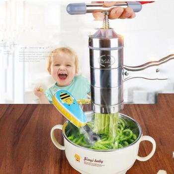 Stainless Steel Pasta Press and Fruit Juicer with 5 Moulds