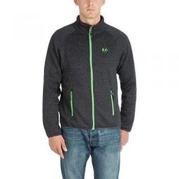 Ultrasport Snug Forro Polar Deportivo, Hombre, Ébano/Verde, L