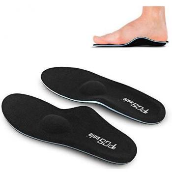 PCssole Semelles Orthopédiques Pieds Plats Support Arch Pour les Douleurs au Niveau du Talon, la Fasciite Plantaire,Semelles pour les Sports, les Loisirs, le Travail - Noir - EU37-38