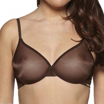 Gossard Glossies Sheer Moulded Underwire Bra in Rich Brown 34A