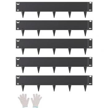 Bordure de Jardin en Acier Pliable - Lot de 5 - Résistante à la Rouille - 990 x 207 mm - Noir