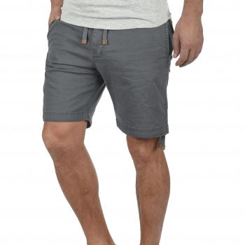 Indicode Moses Herren Leinenshorts Kurze Leinenhose Bermuda Mit Kordel Regular Fit, Größe:XL, Farbe:Iron
