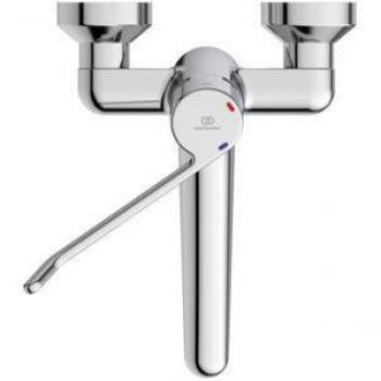 Robinetterie de sécurité pour lavabo mural IDEAL STANDARD B8316AA, levier 180 mm, saillie 258 mm, non verrouillable, chromé
