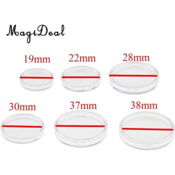 Clear Round Plastic Coin Capsules - 100 Pack, Storage Holder for Coins (19mm/22mm/28mm/30mm/37mm/38mm)