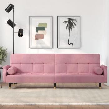 vidaXL Schlafsofa mit Kissen in Rosa Samt