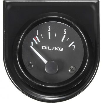 Universele Auto Oliedrukmeter 52mm Zwart met Witte LED Verlichting (0-7 kg/cm)