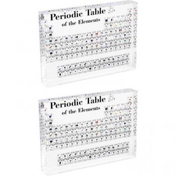 Affichage de tableau périodique acrylique transparent pour étudiants - 2 pièces