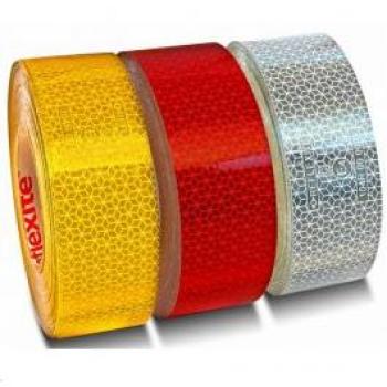Nastro retroriflettente giallo omologato per segnalazione sagome veicoli, larghezza 50mm, prezzo al metro