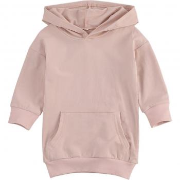Hooded Long Sleeve Sweater Dress for Toddler Girls - Casual Autumn Winter Pullover