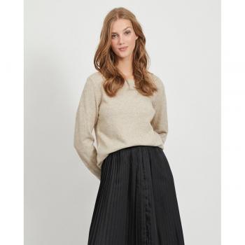 Pull femme Vila Ril beige en maille, taille XL
