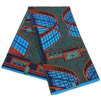 Authentic African Ankara Wax Print 100% Polyester Sewing Fabric - 6 Yards