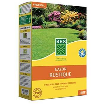 Gazon Rustique Plus Engrais 1Kg - Gazon rustique résistant et mieux protégé, adapté à tous types de terrain et climats, rapide et durable, couvre jusqu'à 40m²