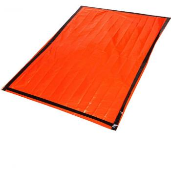 Couverture de secours isolante en aluminium ultra-mince pour sac de couchage double, imperméable au froid pour camping d'urgence