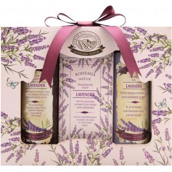 Conjunto de Cosméticos Bohemia Gifts Lavanda para Duche: Gel de Duche 100 ml + Champô 100 ml + Sabonete Crema com Glicerina 100 g
