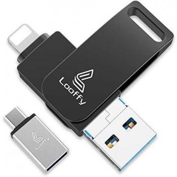 Looffy Chiavetta USB 32GB per iPhone Memoria USB Flash Drive 3.0 iOS Pendrive Type C per iPhone iPad Android Smartphone Tablet PC 4 in 1