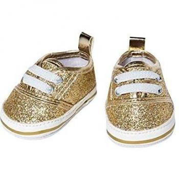 Heless Ginnastica Glitterate per Bambole, Colore Oro, Taglia 38-45 cm, Scarpe Eleganti con Effetto Wow