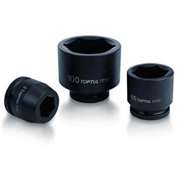 Tomas de impacto 1 6 puntos TOPTUL KABA3232, 32 mm hexagonal, cubos insertables, acero Cr-Mo, peso 640g