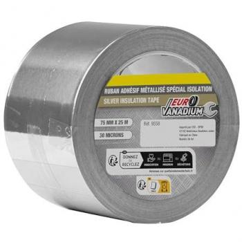 Ruban adhésif isolant thermique EURO VANADIUM 250 cm Gris métallisé Étanche Découpable