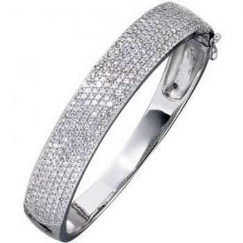 JOBO Armreif 925 Sterling Silber rhodiniert Zirkonia