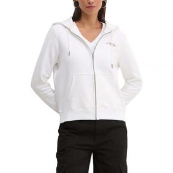 Felpa con cappuccio mini America Donna Guess W4YQ13 KC811 Bianco puro