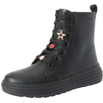 Geox Phaolae Synthetic Leather Ankle Boots for Girls - Black, Size 30 EU