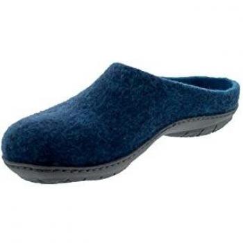 MagicFelt Wollfilz-Pantoffel, Dark Petrol, rutschfeste Gummisohle, 17/736- PO 4827 (Größe: 38