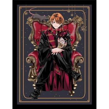 Póster Enmarcado Ron en Silla de la Dinastía Mágica 40cm x Negro