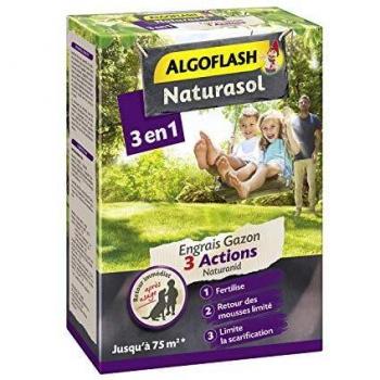 ALGOFLASH NATURASOL Engrais Gazon 3 Actions, 3 kg, AG3BIO75